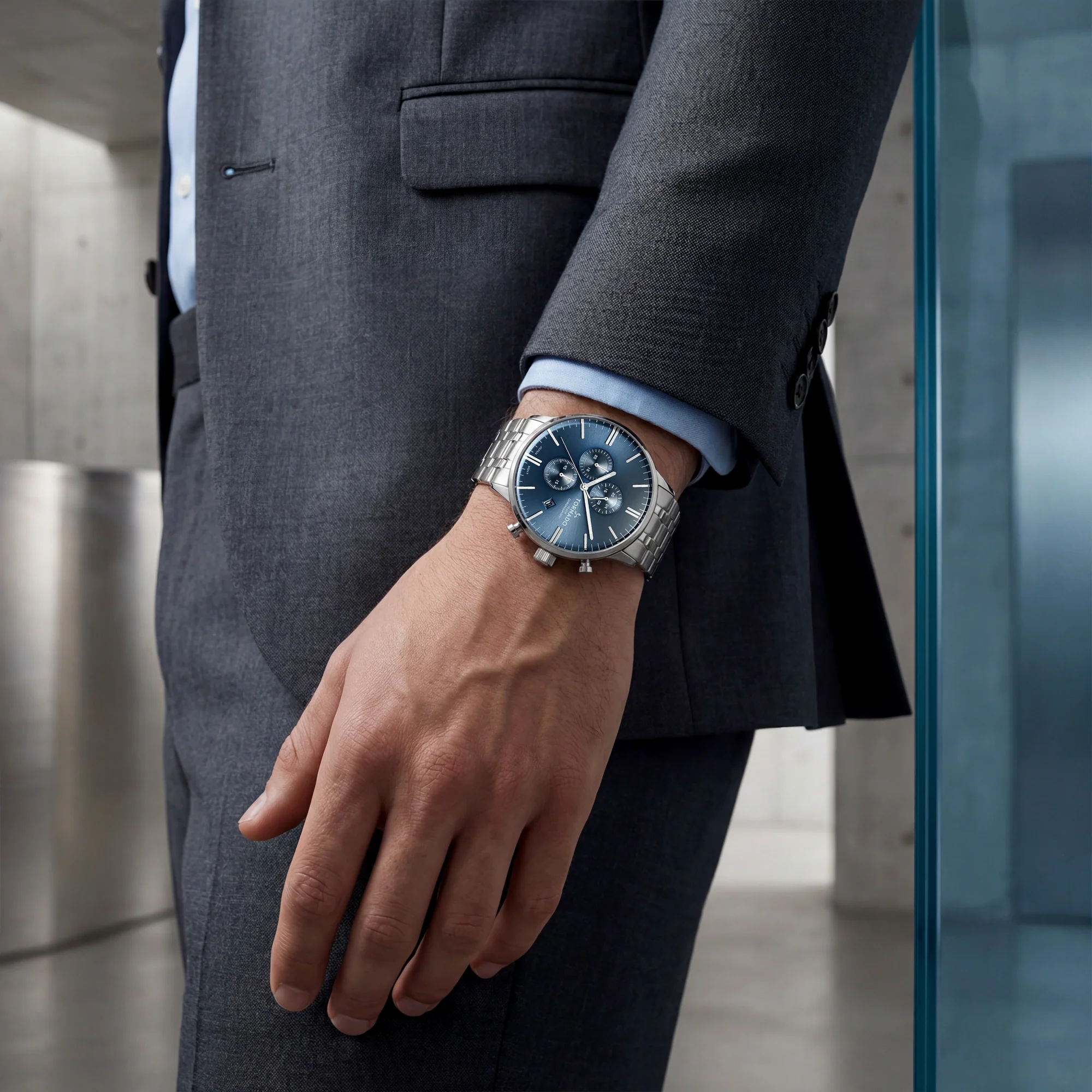 CELESTIA ELITE Chronograph Silver Blue - Image 5